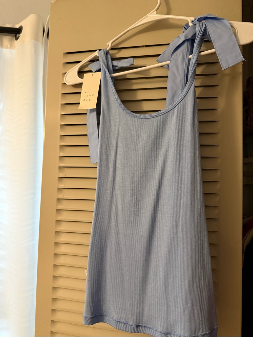 a new day Light Blue Tie-Shoulder Tank Top